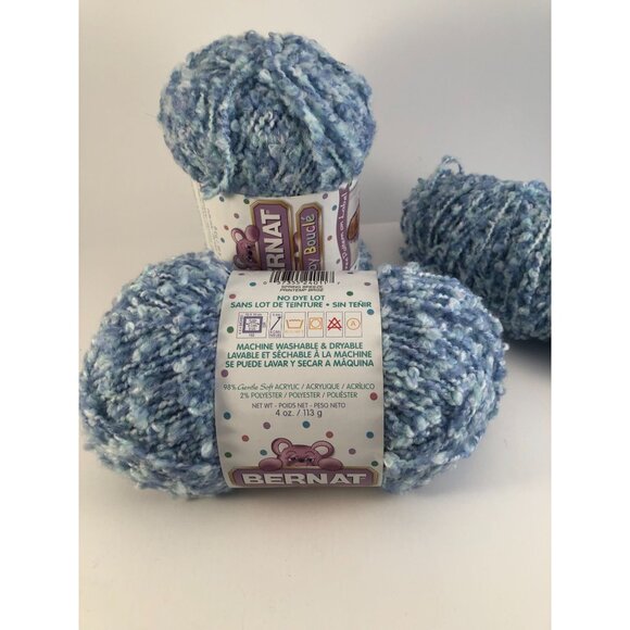Bernat Baby Boucle Yarn Light Blue - Picture 2 of 3